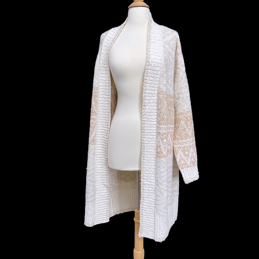 Joie Cardigan Women Medium Ivory Open Duster Long Sleeve Chunky NWT